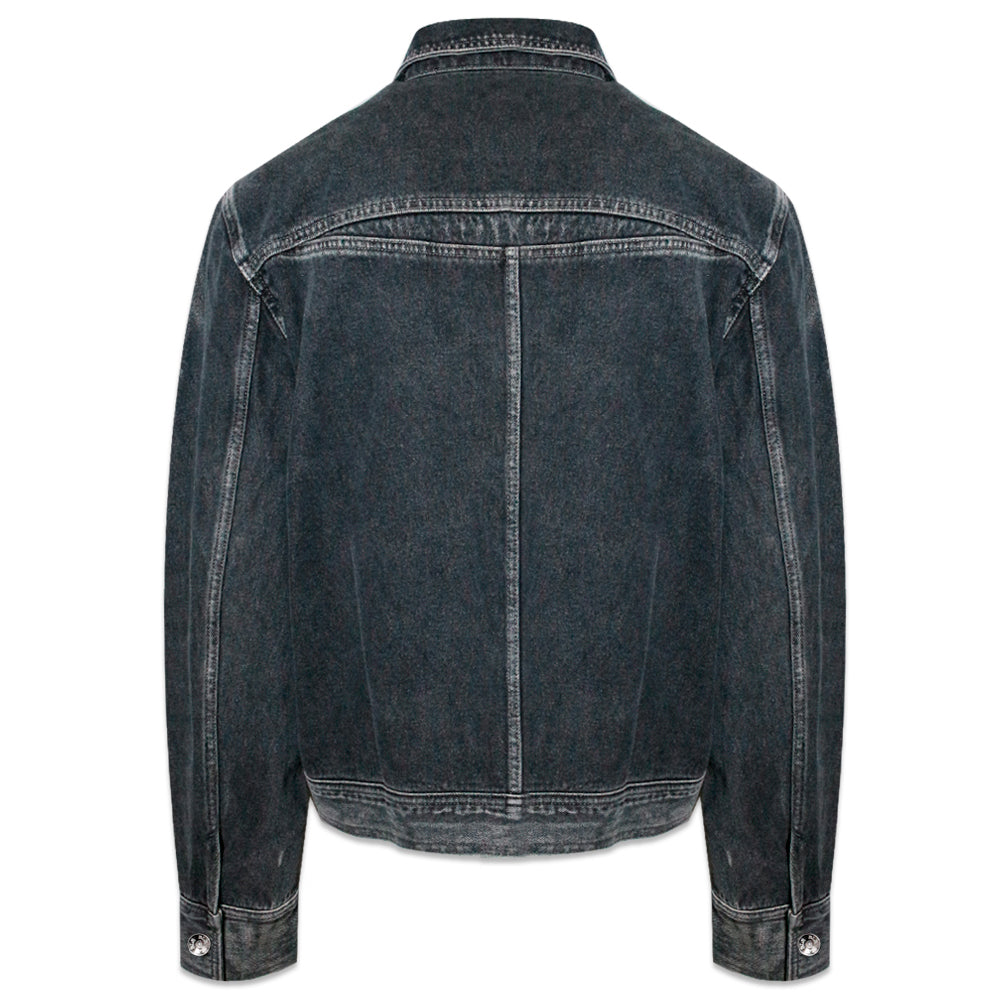 Dyed Curved Line Denim Trucker Jacket