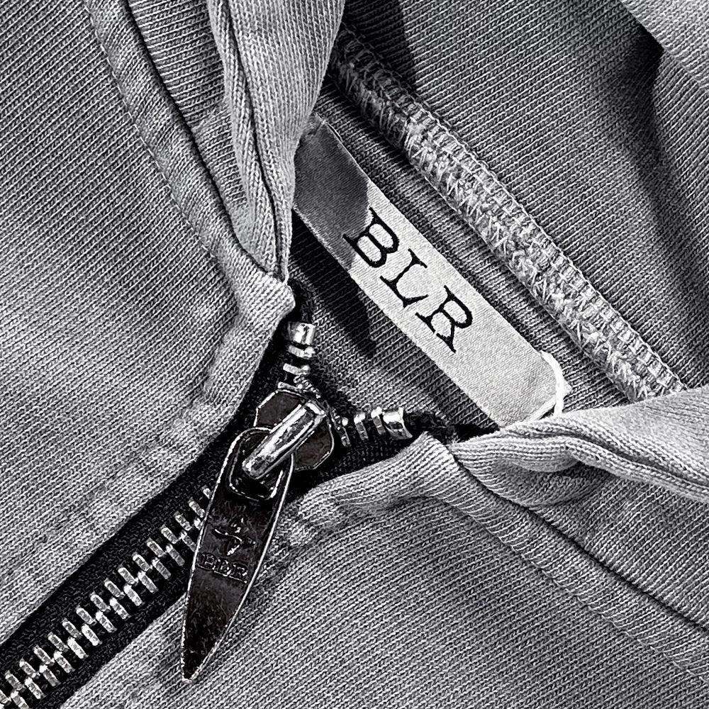 Bleached Curved Incision Zip Hoodie - BLR BLUER - VENTURER