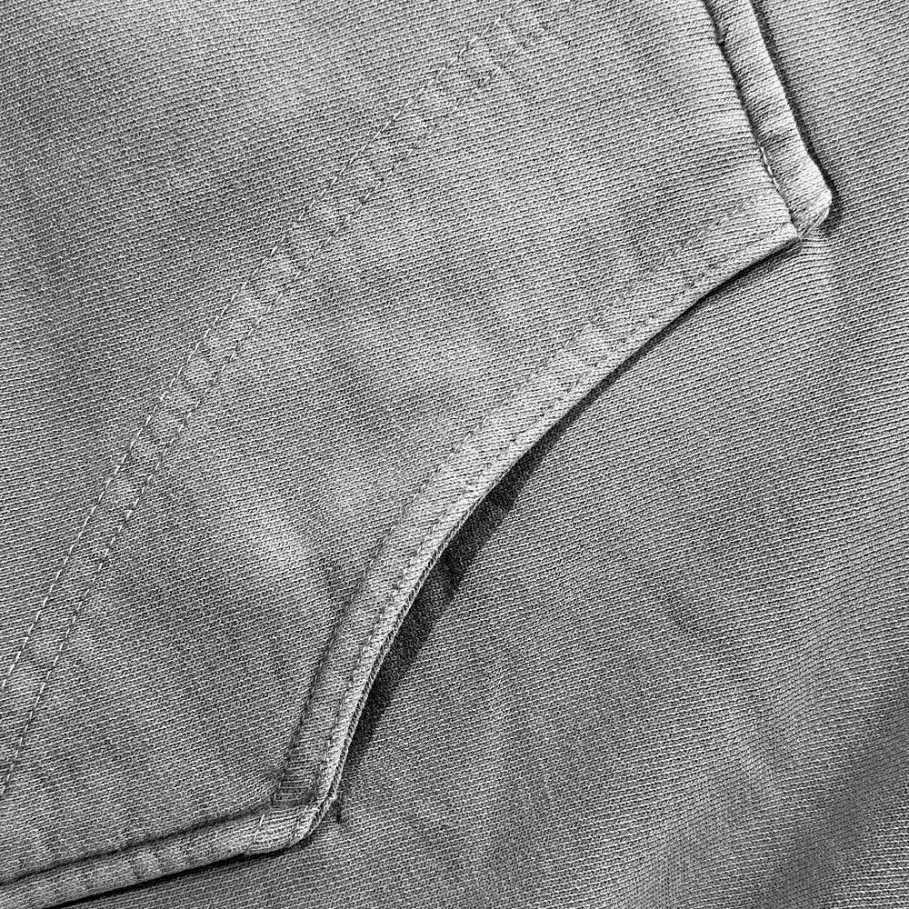 Bleached Curved Incision Zip Hoodie - BLR BLUER - VENTURER