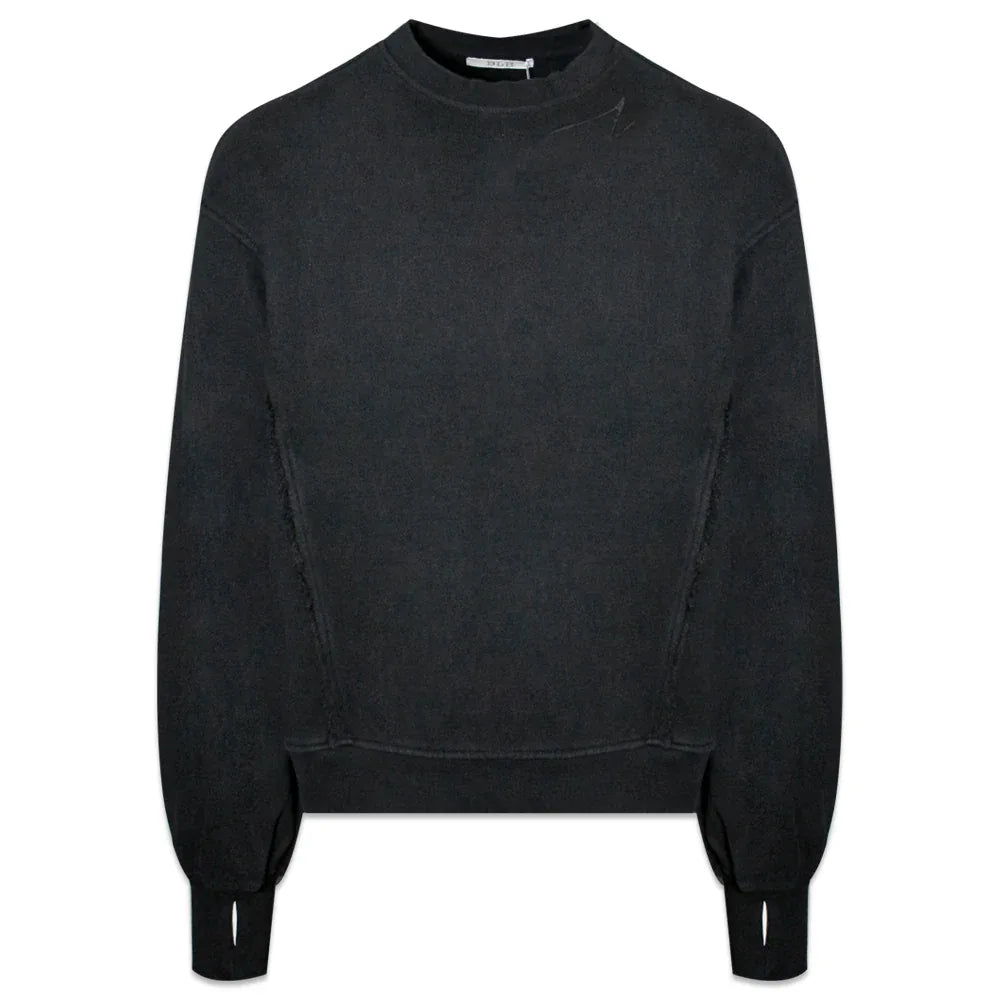 Overfit Raw Cutted Line Sweatshirt - BLR BLUER - VENTURER