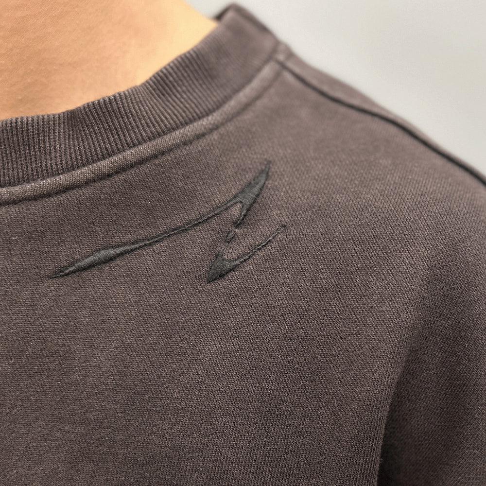 Overfit Raw Cutted Line Sweatshirt - BLR BLUER - VENTURER