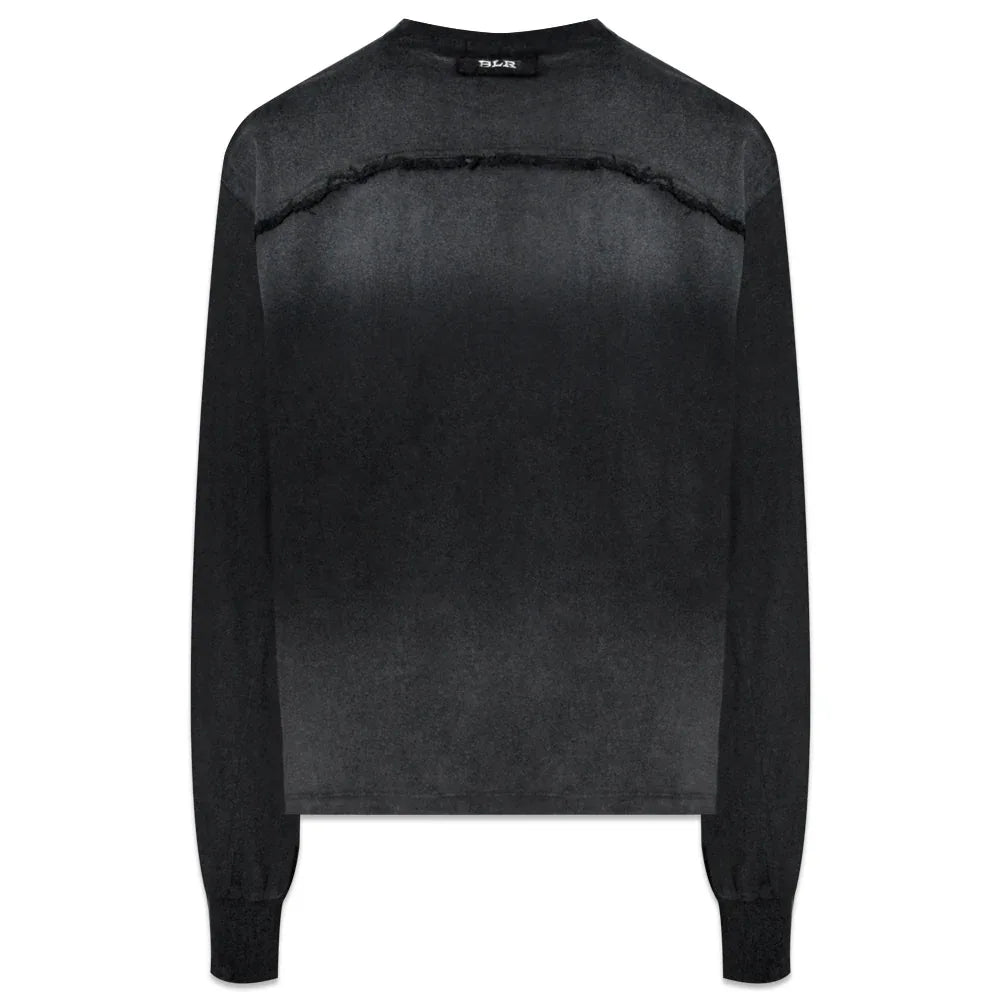Destroyed Back Gradation Washing LS T-Shirt - BLR BLUER - VENTURER