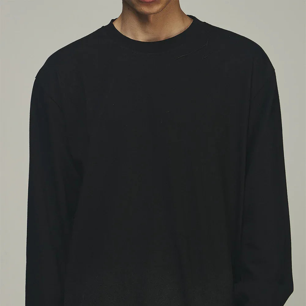 Destroyed Back Gradation Washing LS T-Shirt - BLR BLUER - VENTURER