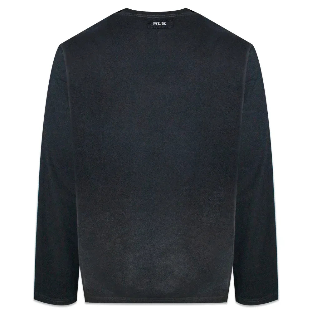 Rain Destroyed Gradation Bleached LS T-Shirt - BLR BLUER - VENTURER