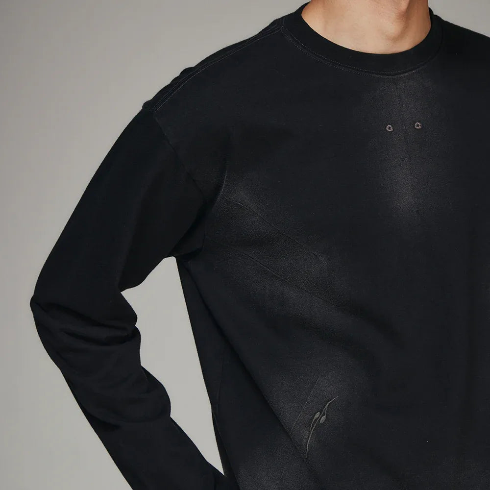 Rain Destroyed Gradation Bleached LS T-Shirt - BLR BLUER - VENTURER