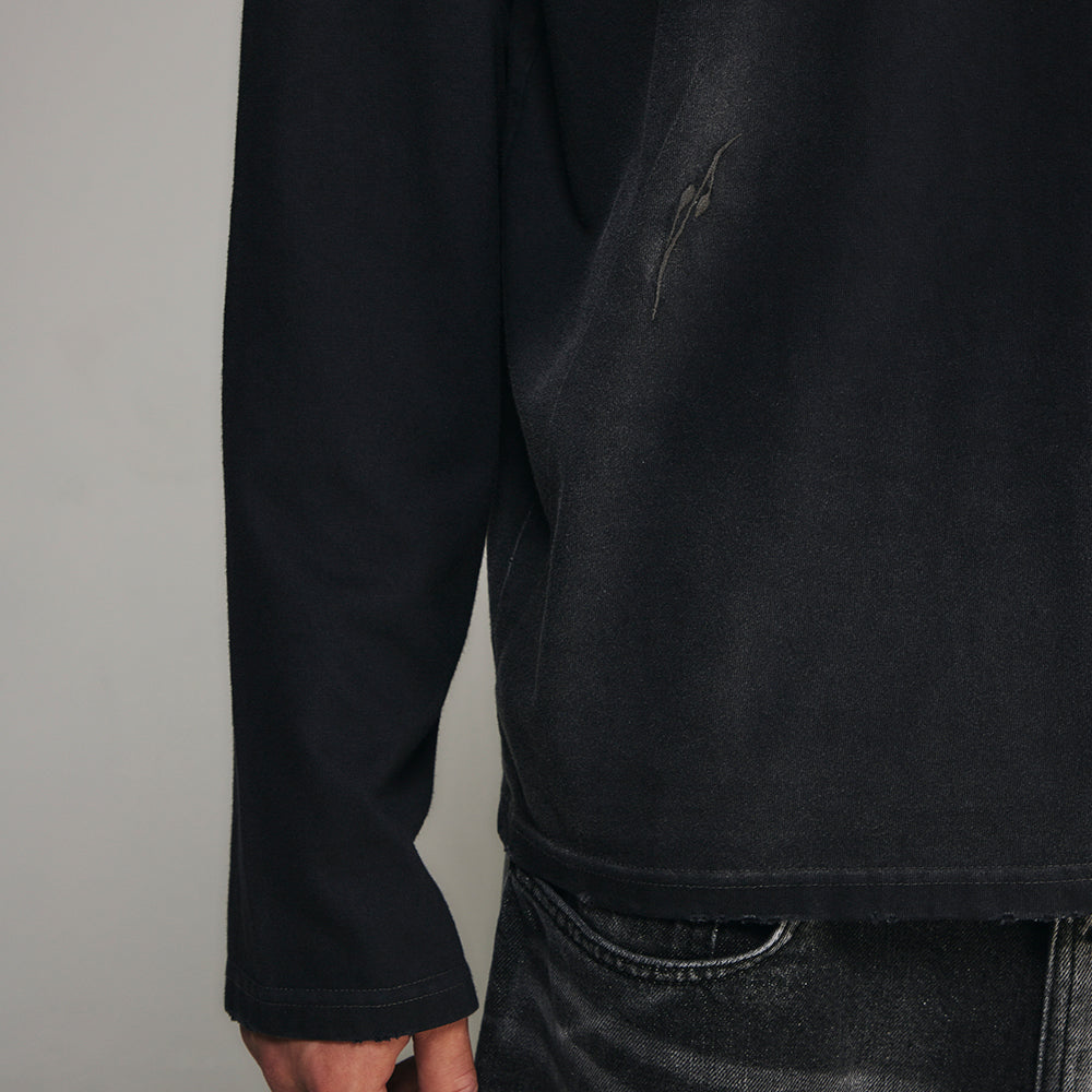 Rain Destroyed Gradation Bleached LS T-Shirt