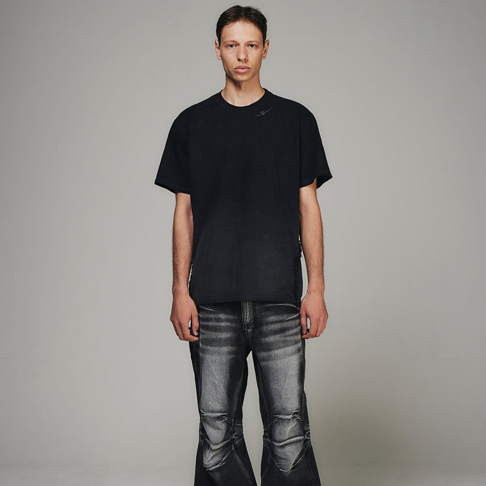 Destroyed Gradation Bleached T-Shirt