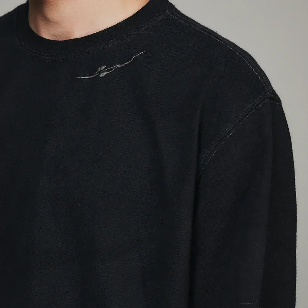 Destroyed Gradation Bleached T-Shirt - BLR BLUER - VENTURER