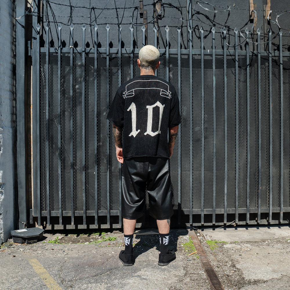 Cropped Knit Mesh OE Jersey