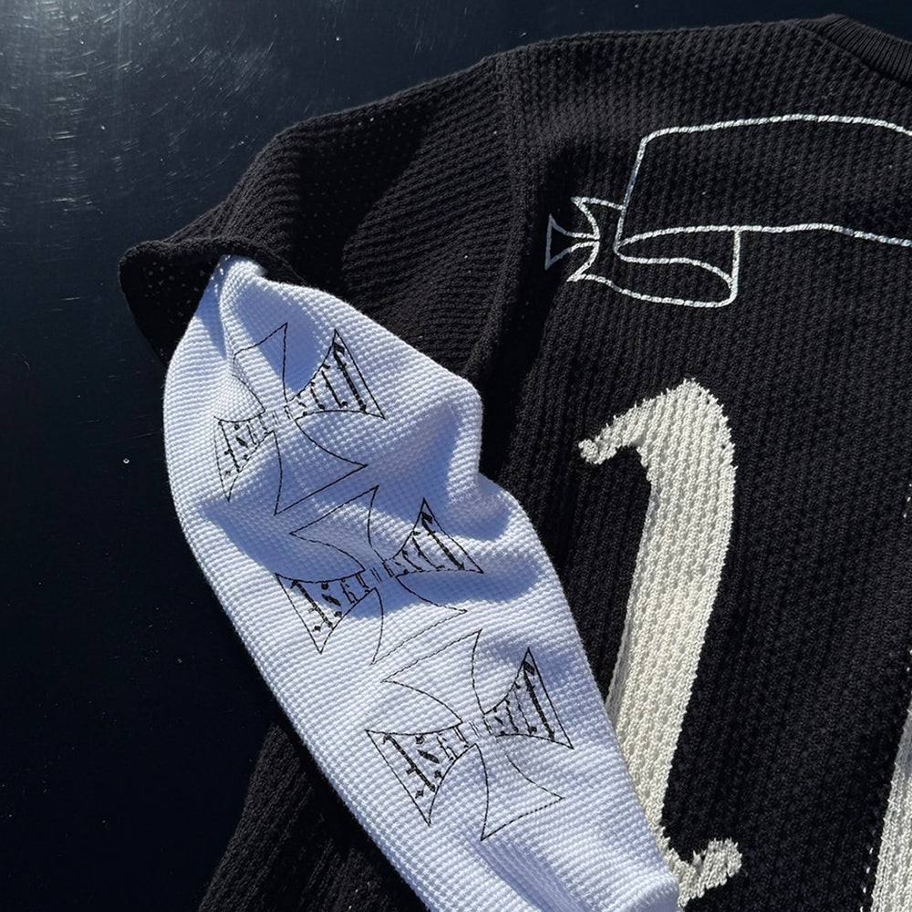 Cropped Knit Mesh OE Jersey