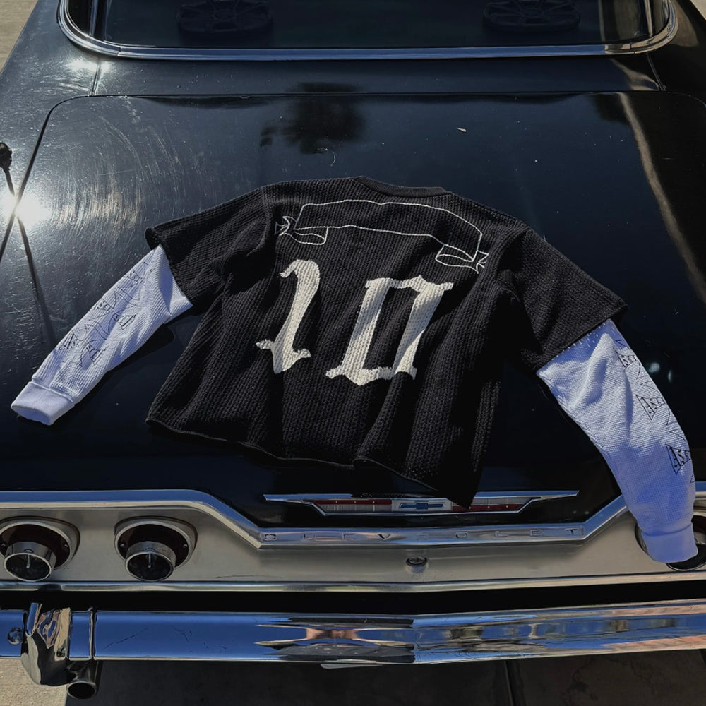 Cropped Knit Mesh OE Jersey