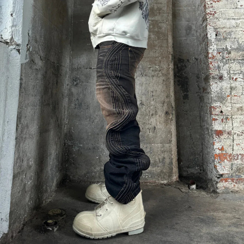 Waved Dirty Denim - XWORE NYC - VENTURER