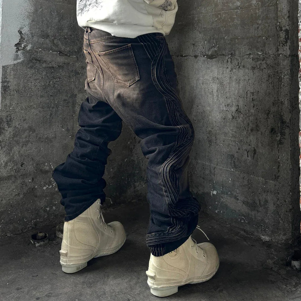 Waved Dirty Denim - XWORE NYC - VENTURER