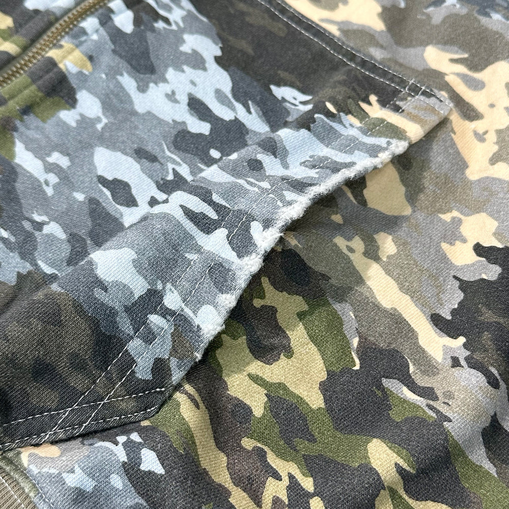 Mixed Camo Zip-Up Hoodie