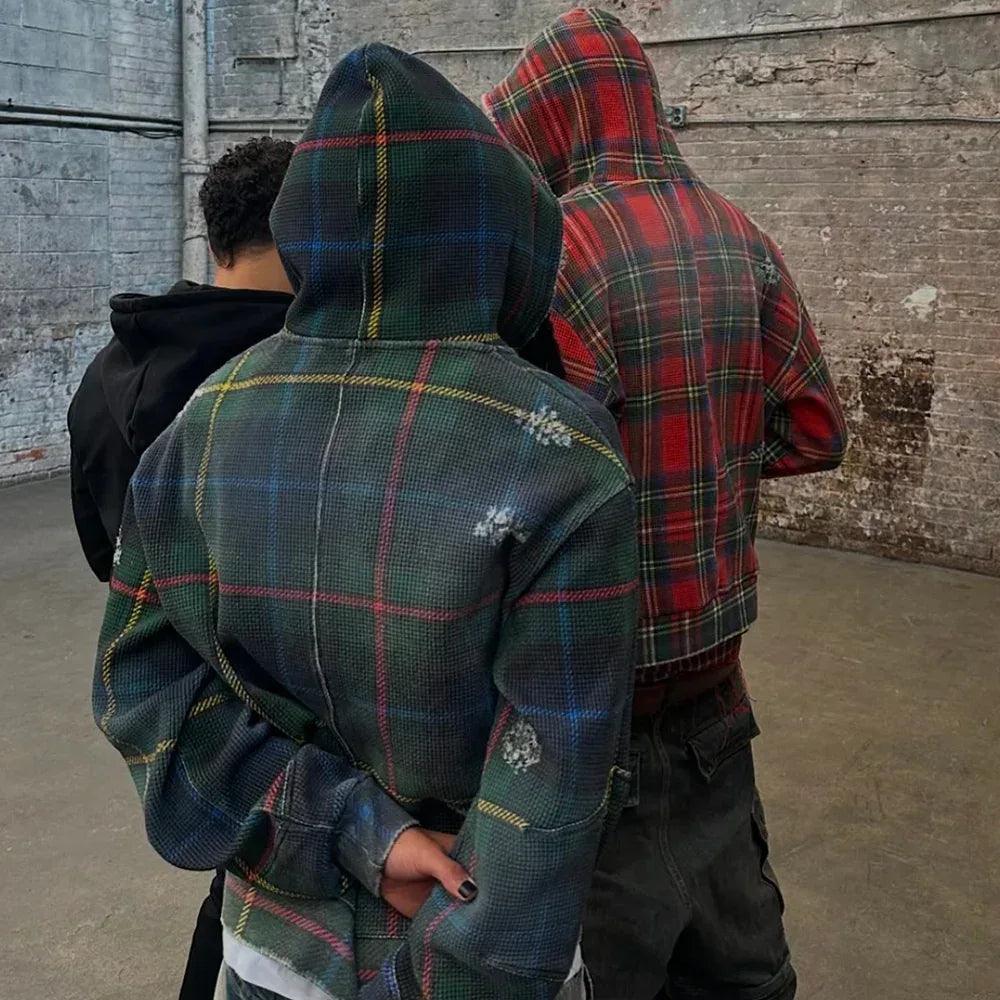 Tartan Plaid Zip Up Hoodie - XWORE NYC - VENTURER