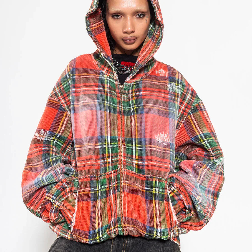 Tartan Plaid Zip Up Hoodie - XWORE NYC - VENTURER