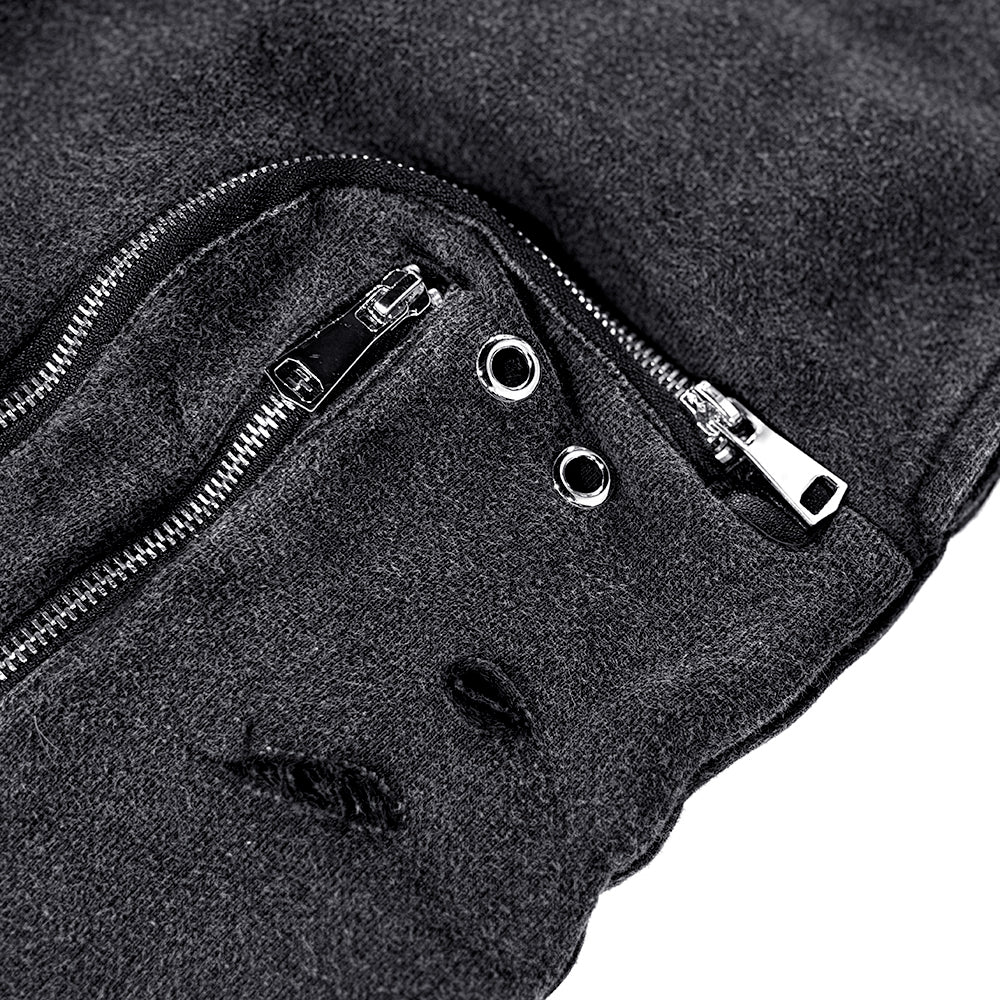 Distressed Zip Plus Shorts