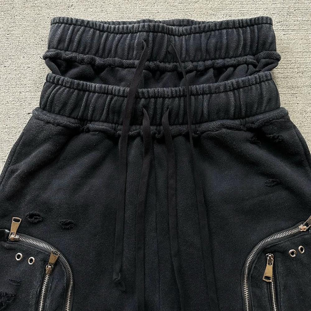 Distressed Zip Plus Shorts - DEMIK EXCLUSIVES - VENTURER