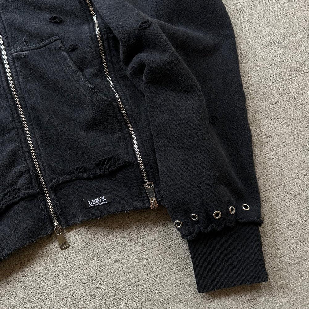 Distressed Triple Zip Hoodie - DEMIK EXCLUSIVES - VENTURER