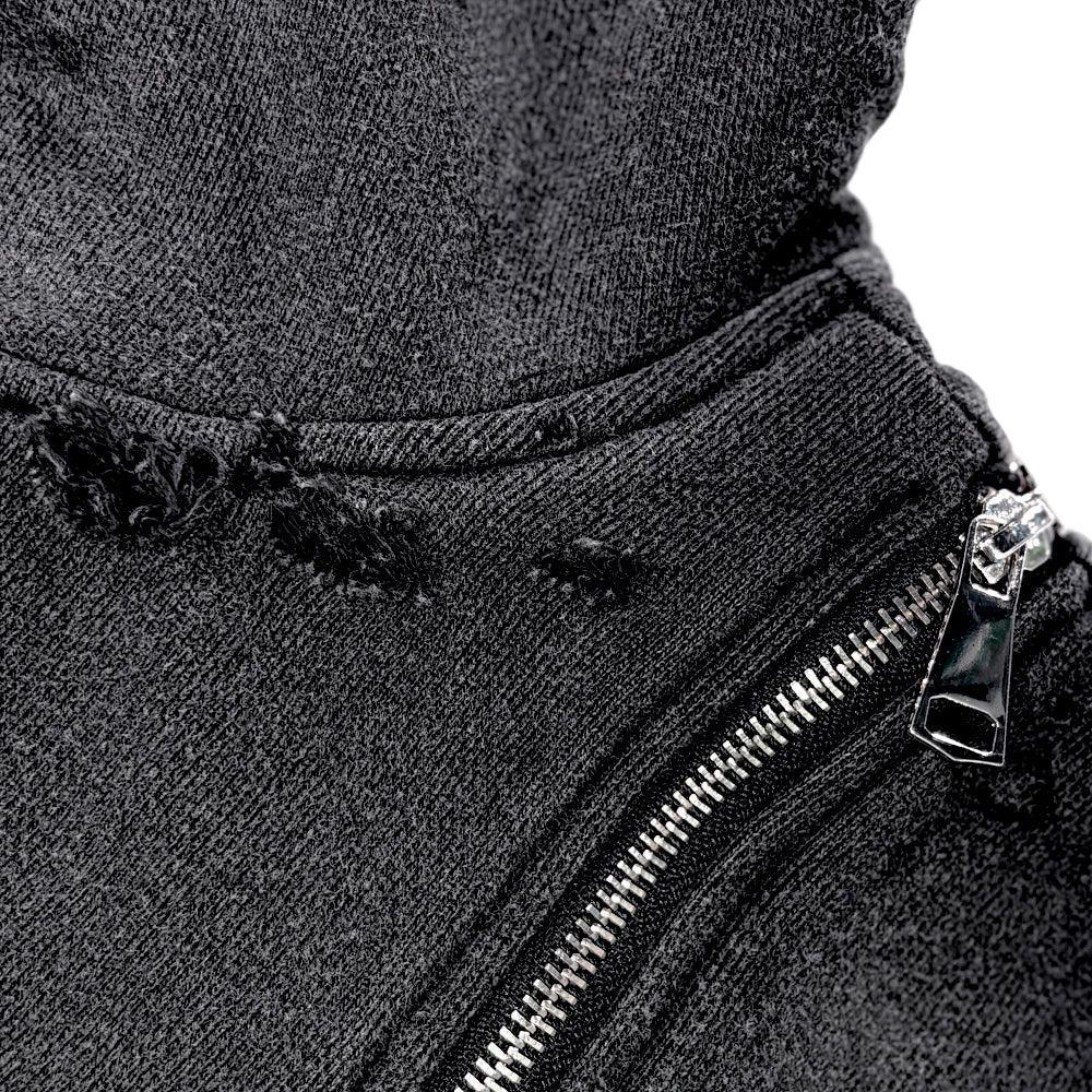 Distressed Triple Zip Hoodie - DEMIK EXCLUSIVES - VENTURER