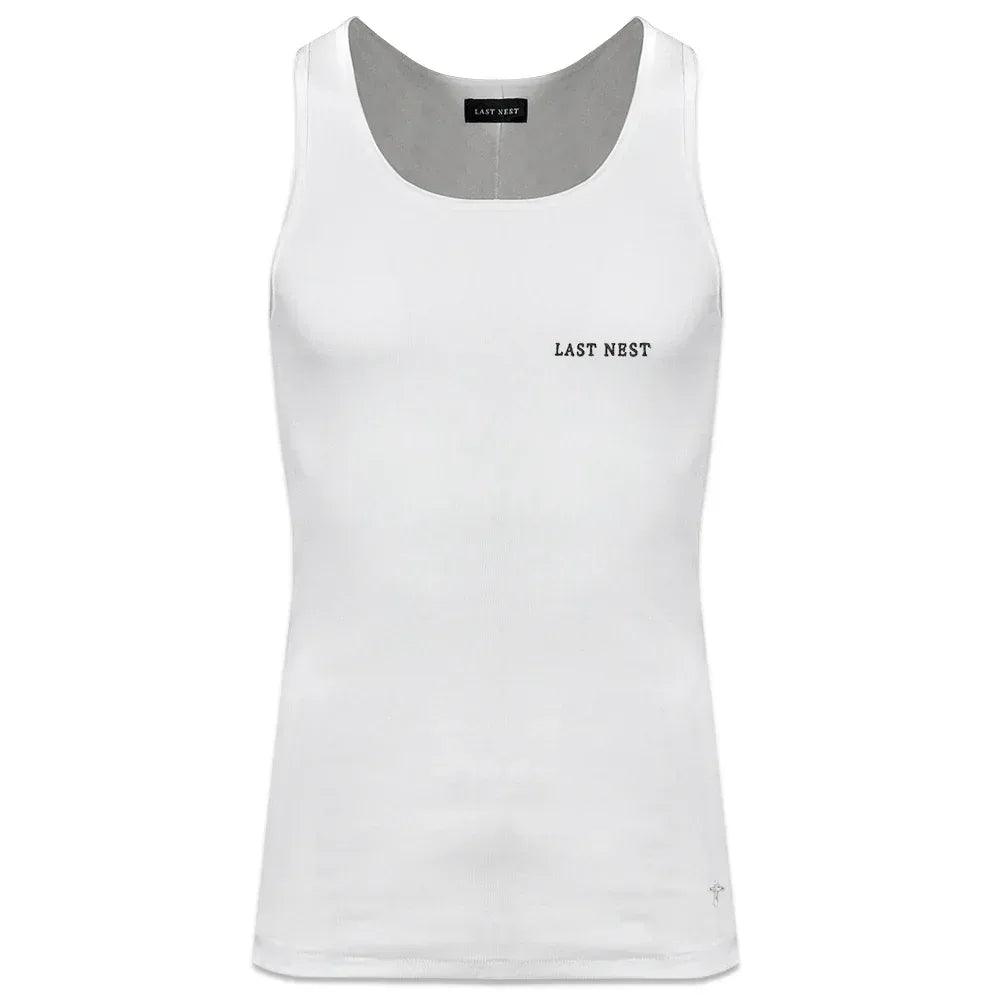 LAST NEST(ラストネスト)商品ページ - Logo Emb Tank Top - White 