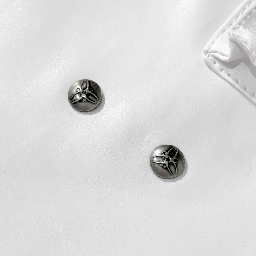 White Ghidorah Chaos Leather Cargo Pants - COZY WORLDWIDE - VENTURER