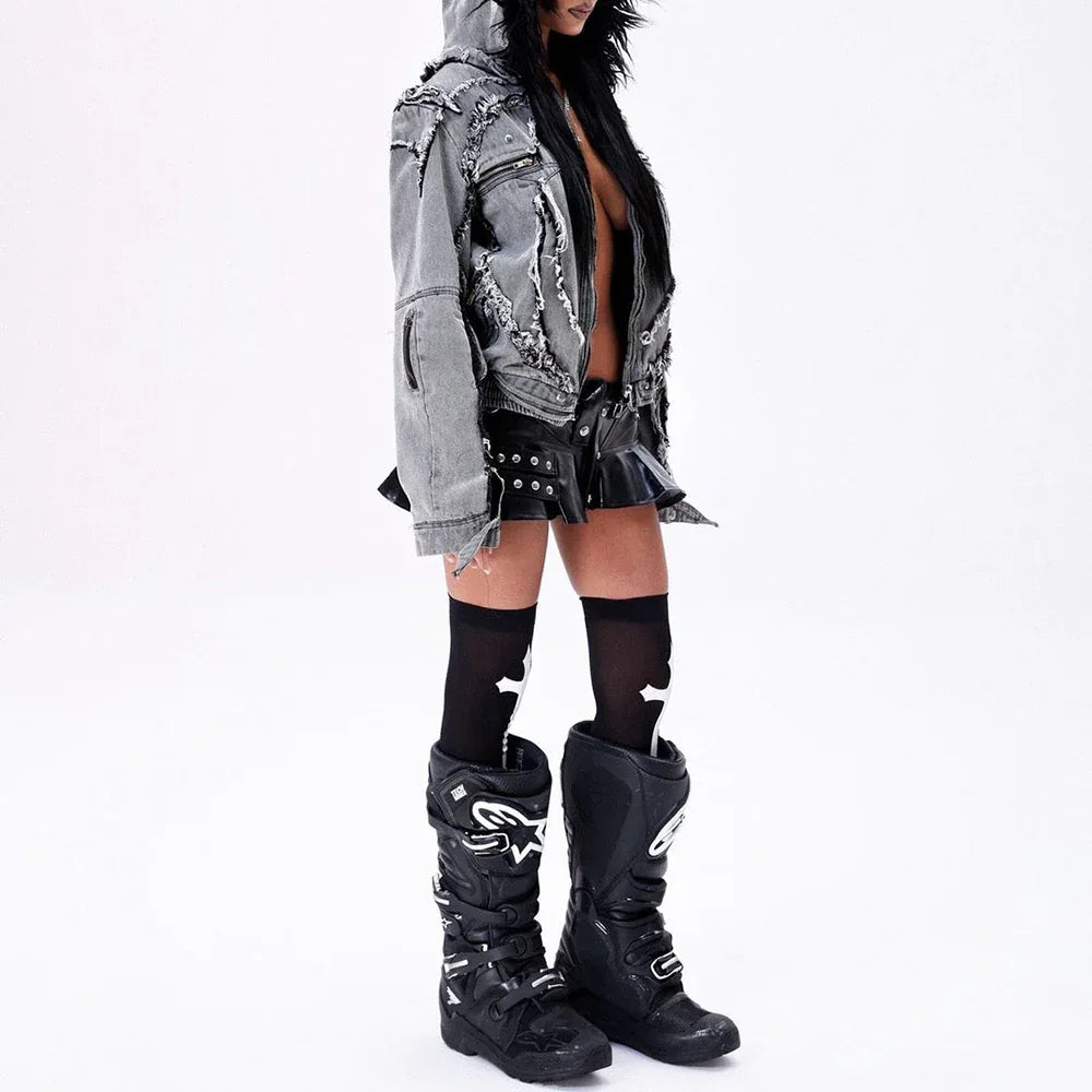 005 Chaos Dream Leather Skirt Pants - COZY WORLDWIDE - VENTURER