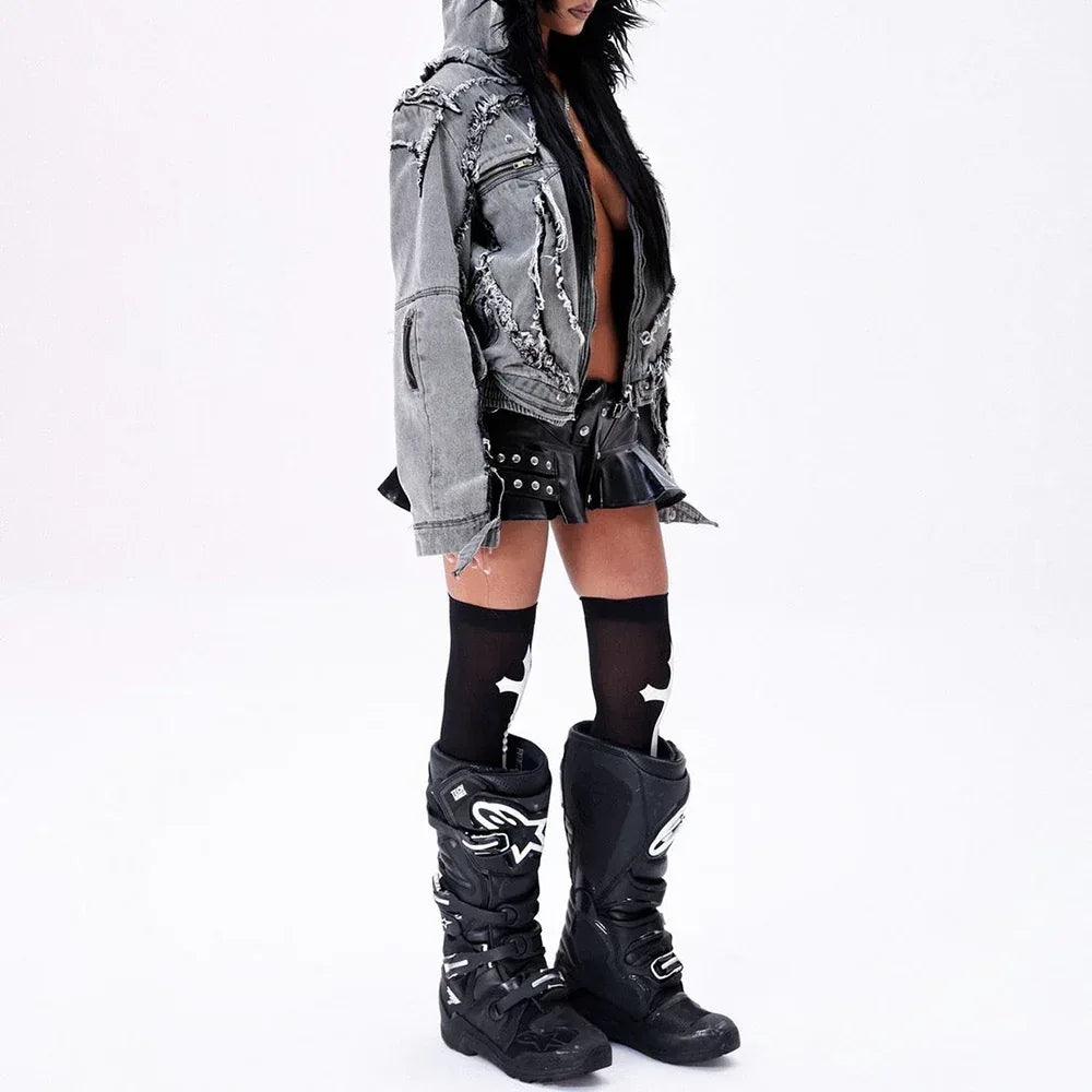 005 Chaos Dream Leather Skirt Pants - COZY WORLDWIDE - VENTURER