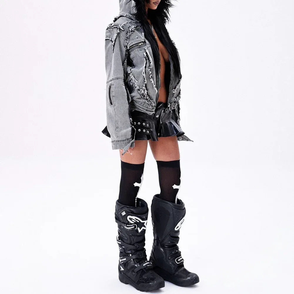 005 Chaos Dream Leather Skirt Pants - COZY WORLDWIDE - VENTURER