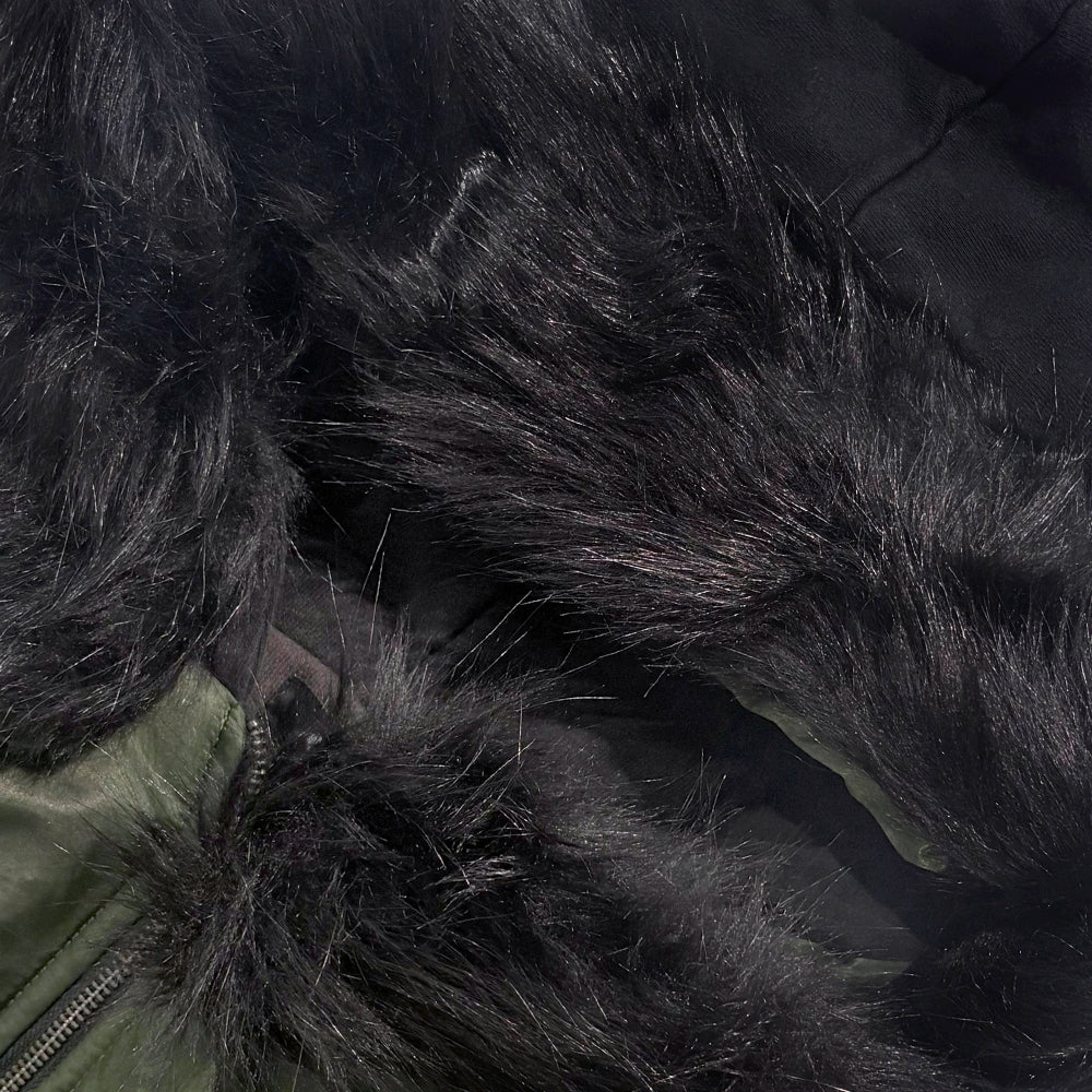 Cozy Chaos Olive Reversible Bomber Jacket