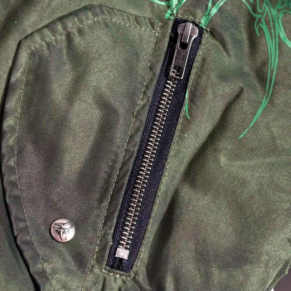 Cozy Chaos Olive Reversible Bomber Jacket