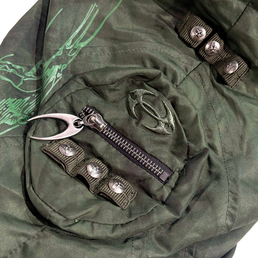 Cozy Chaos Olive Reversible Bomber Jacket