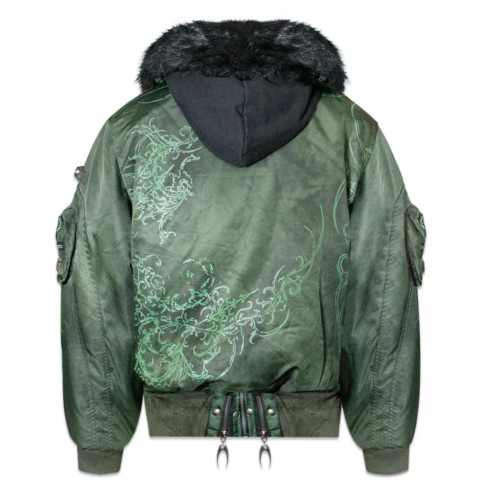 Cozy Chaos Olive Reversible Bomber Jacket - COZY WORLDWIDE - VENTURER