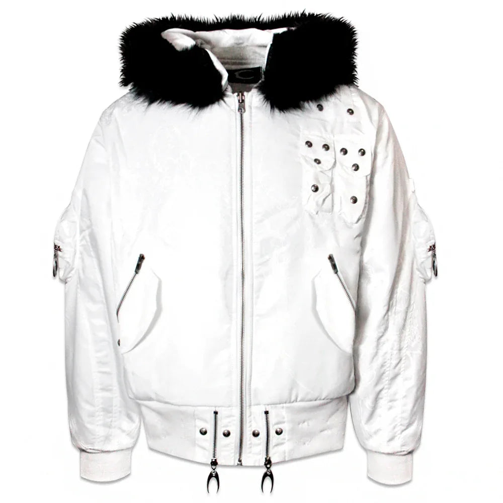 Cozy Chaos White Reversible Bomber Jacket - COZY WORLDWIDE - VENTURER