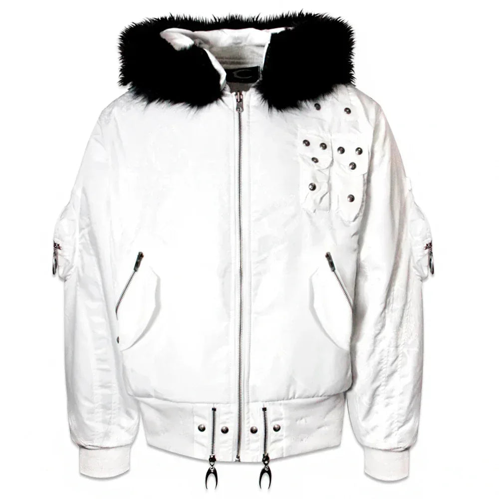 Cozy Chaos White Reversible Bomber Jacket - COZY WORLDWIDE - VENTURER