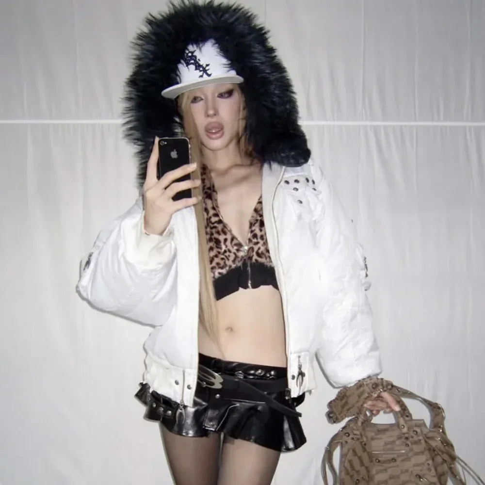 Cozy Chaos White Reversible Bomber Jacket - COZY WORLDWIDE - VENTURER