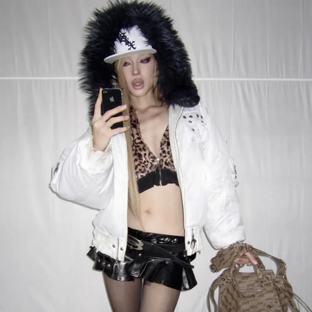 Cozy Chaos White Reversible Bomber Jacket - COZY WORLDWIDE - VENTURER