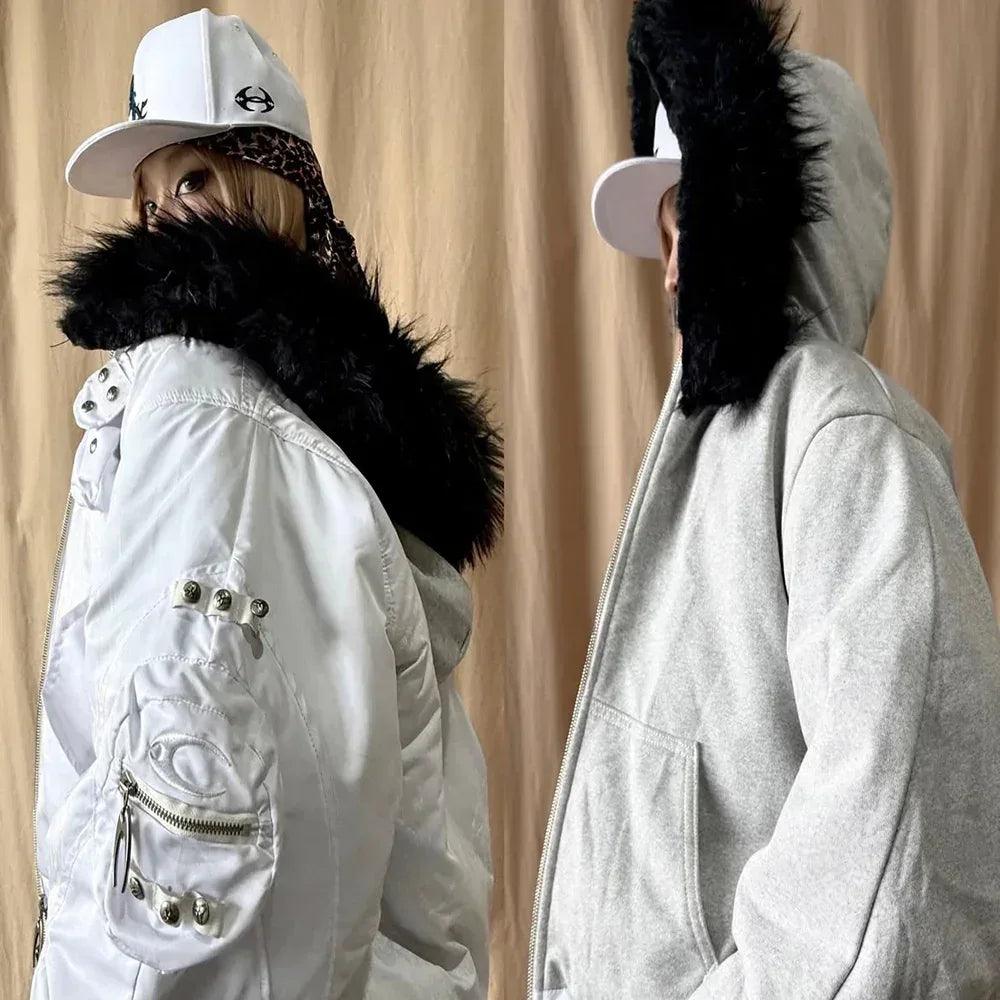 Cozy Chaos White Reversible Bomber Jacket - COZY WORLDWIDE - VENTURER