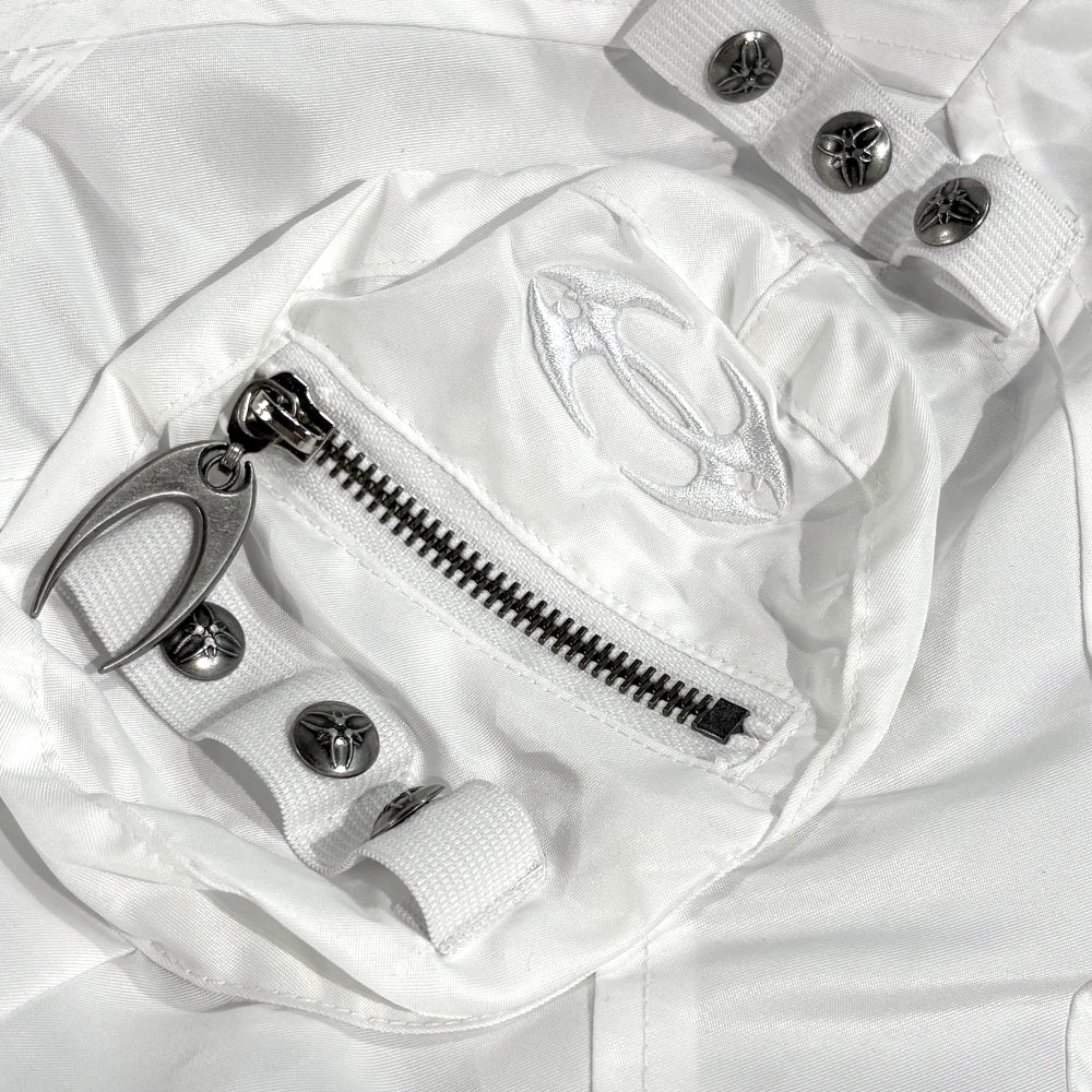 Cozy Chaos White Reversible Bomber Jacket