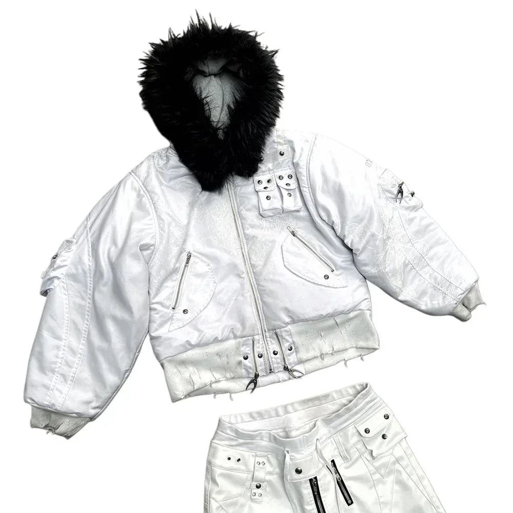 Cozy Chaos White Reversible Bomber Jacket - COZY WORLDWIDE - VENTURER