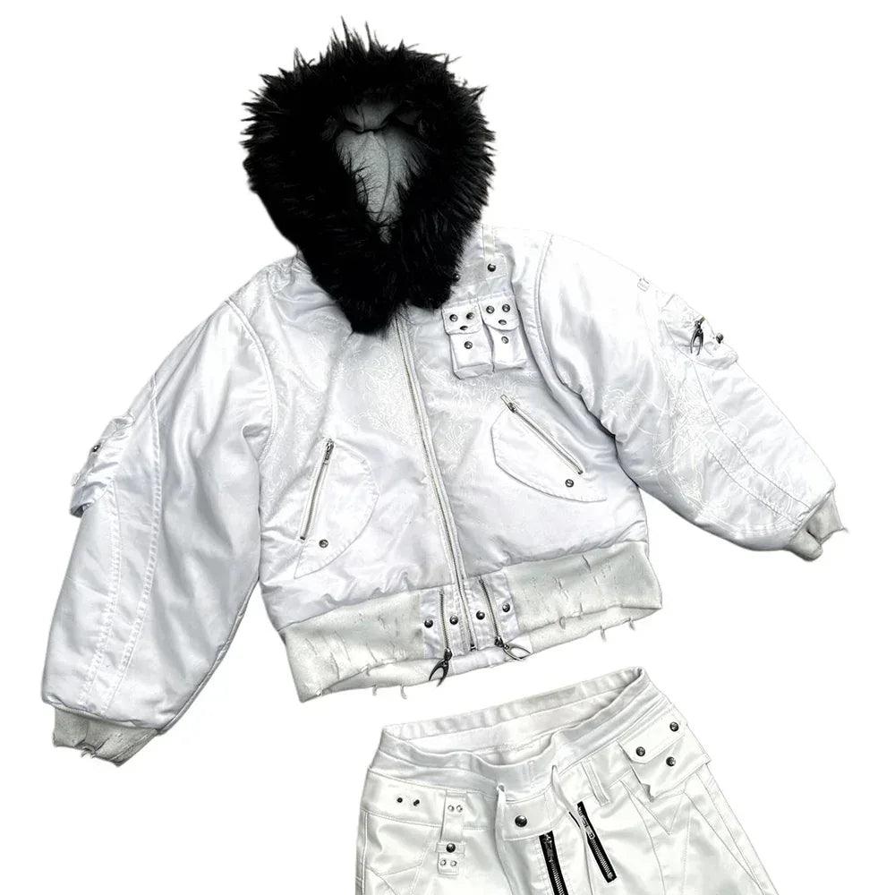 Cozy Chaos White Reversible Bomber Jacket - COZY WORLDWIDE - VENTURER
