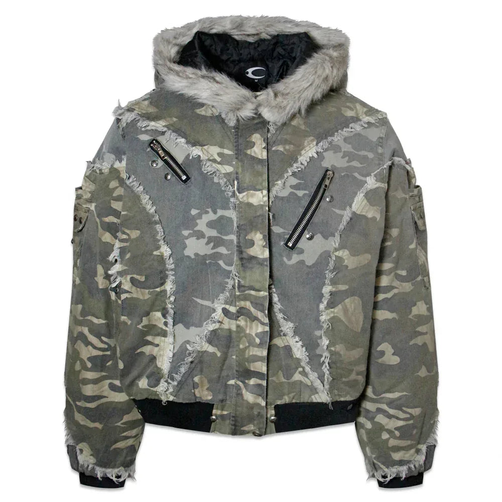 Chaos Dream Waxed Camo Bomber Jacket - COZY WORLDWIDE - VENTURER