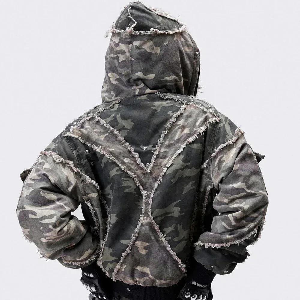 Chaos Dream Waxed Camo Bomber Jacket - COZY WORLDWIDE - VENTURER
