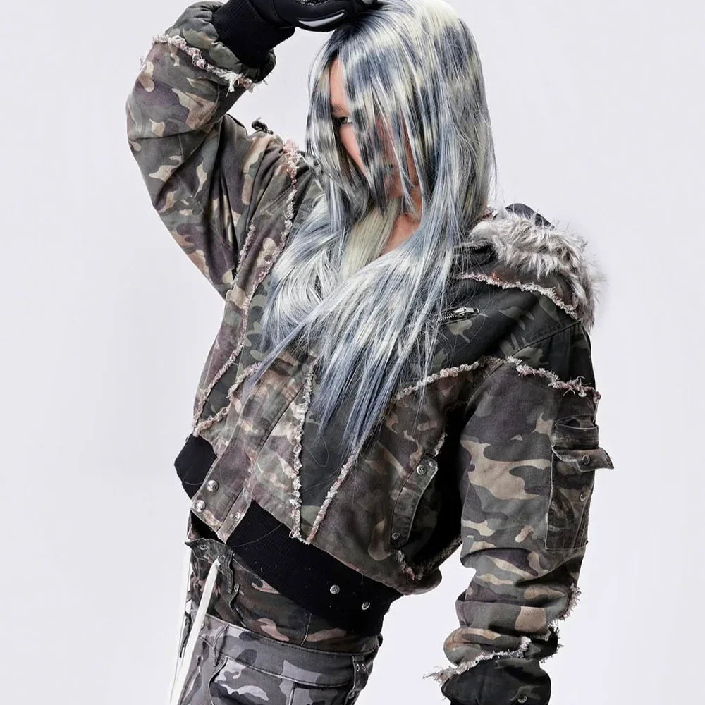 Chaos Dream Waxed Camo Bomber Jacket - COZY WORLDWIDE - VENTURER