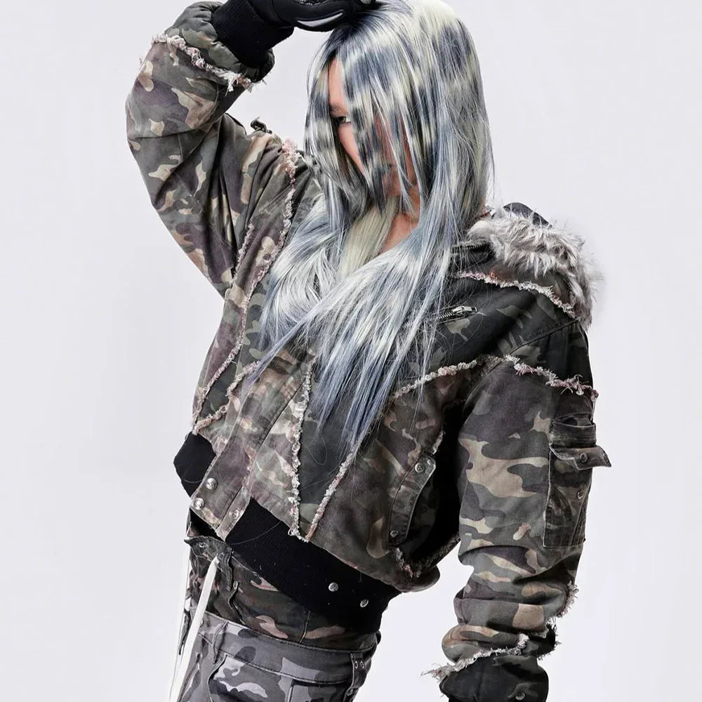 Chaos Dream Waxed Camo Bomber Jacket - COZY WORLDWIDE - VENTURER