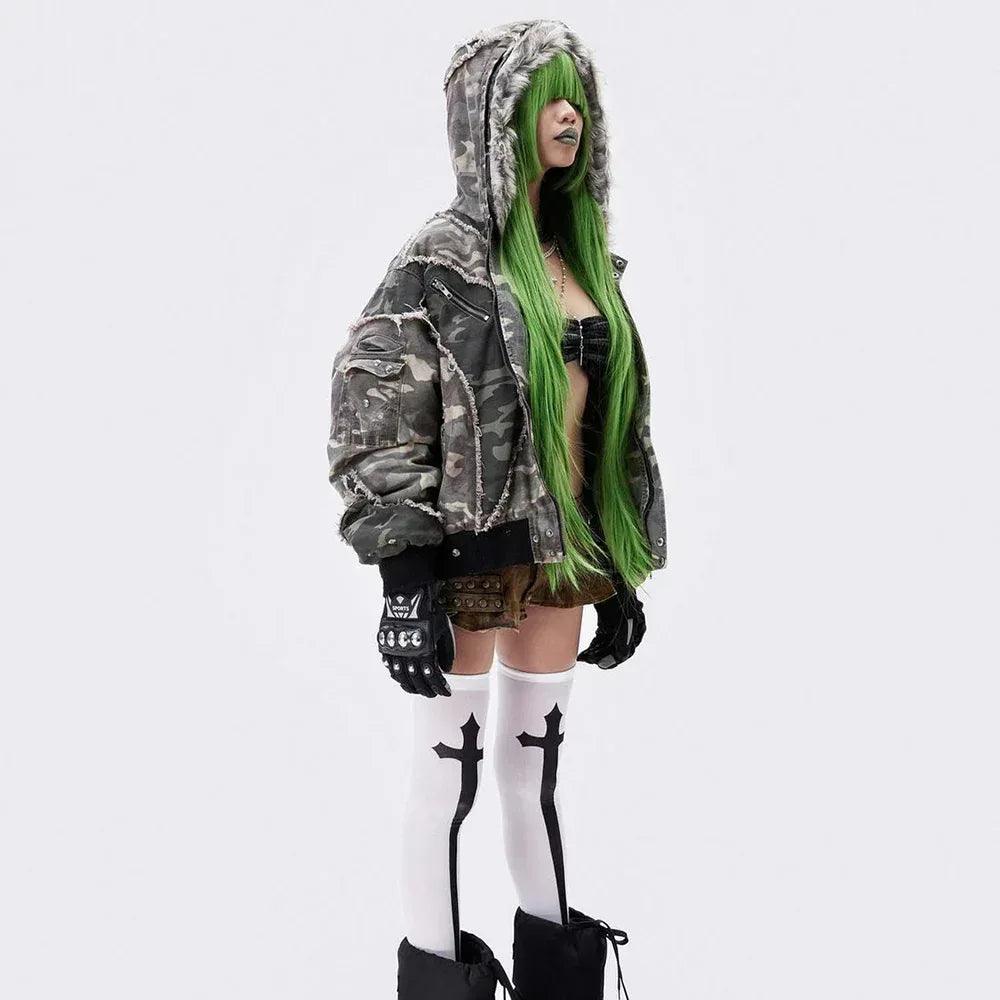 Chaos Dream Waxed Camo Bomber Jacket - COZY WORLDWIDE - VENTURER