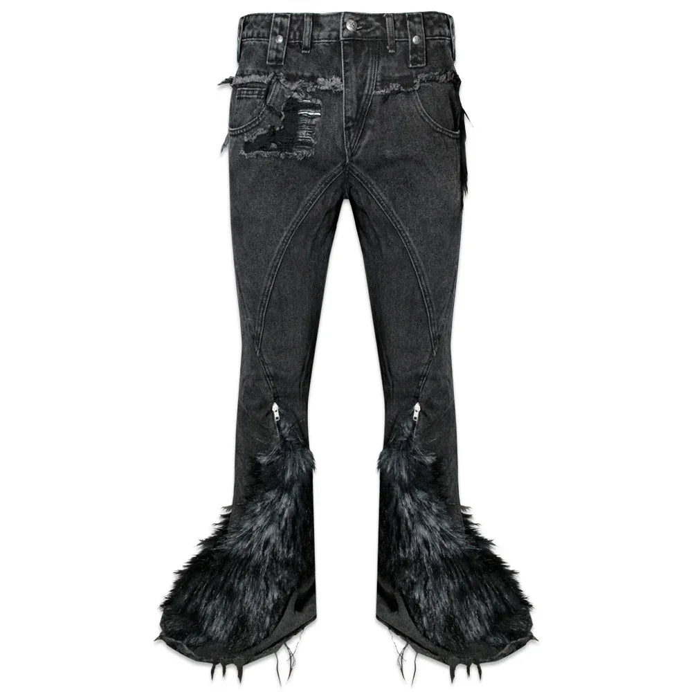 Chaos Dream Fur Flare Jeans - COZY WORLDWIDE - VENTURER