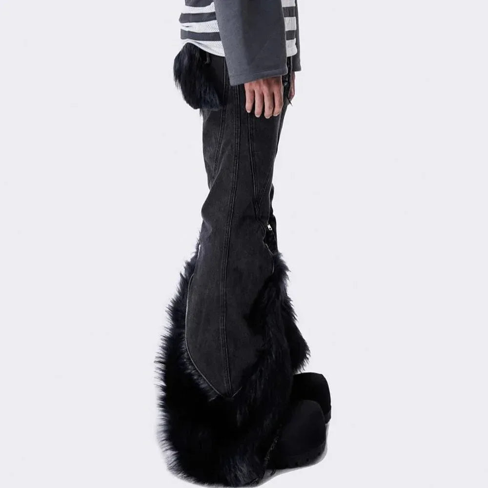 Chaos Dream Fur Flare Jeans - COZY WORLDWIDE - VENTURER