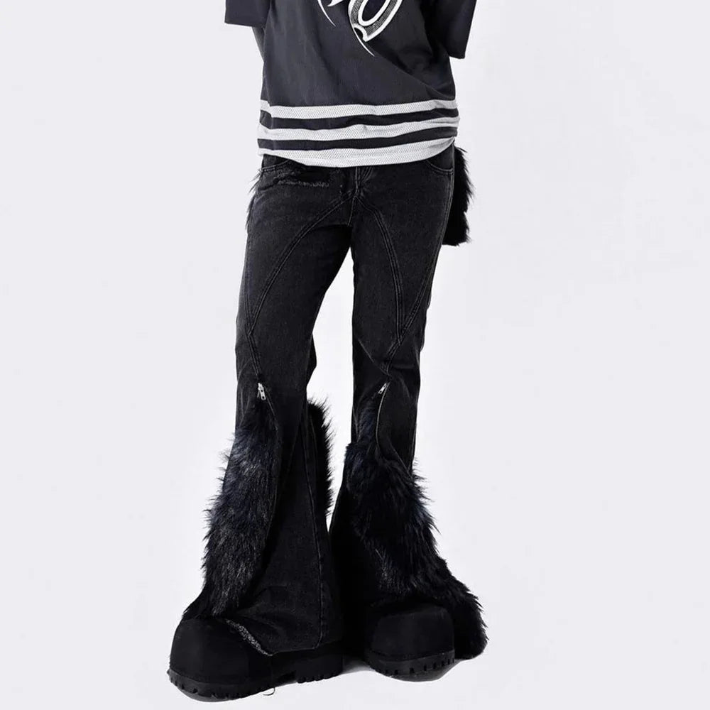 Chaos Dream Fur Flare Jeans - COZY WORLDWIDE - VENTURER