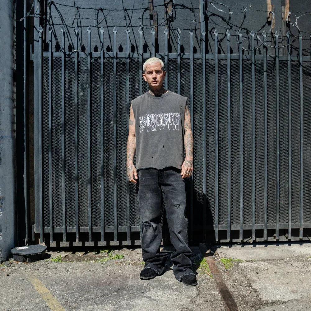 Frayed Baggy Jeans - ASKYURSELF - VENTURER